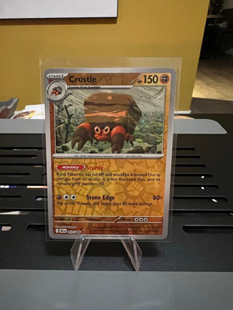 Pokémon Kaart Crustle Reverse Holo 052/086, Ophalen of Verzenden, Zo goed als nieuw, Losse kaart