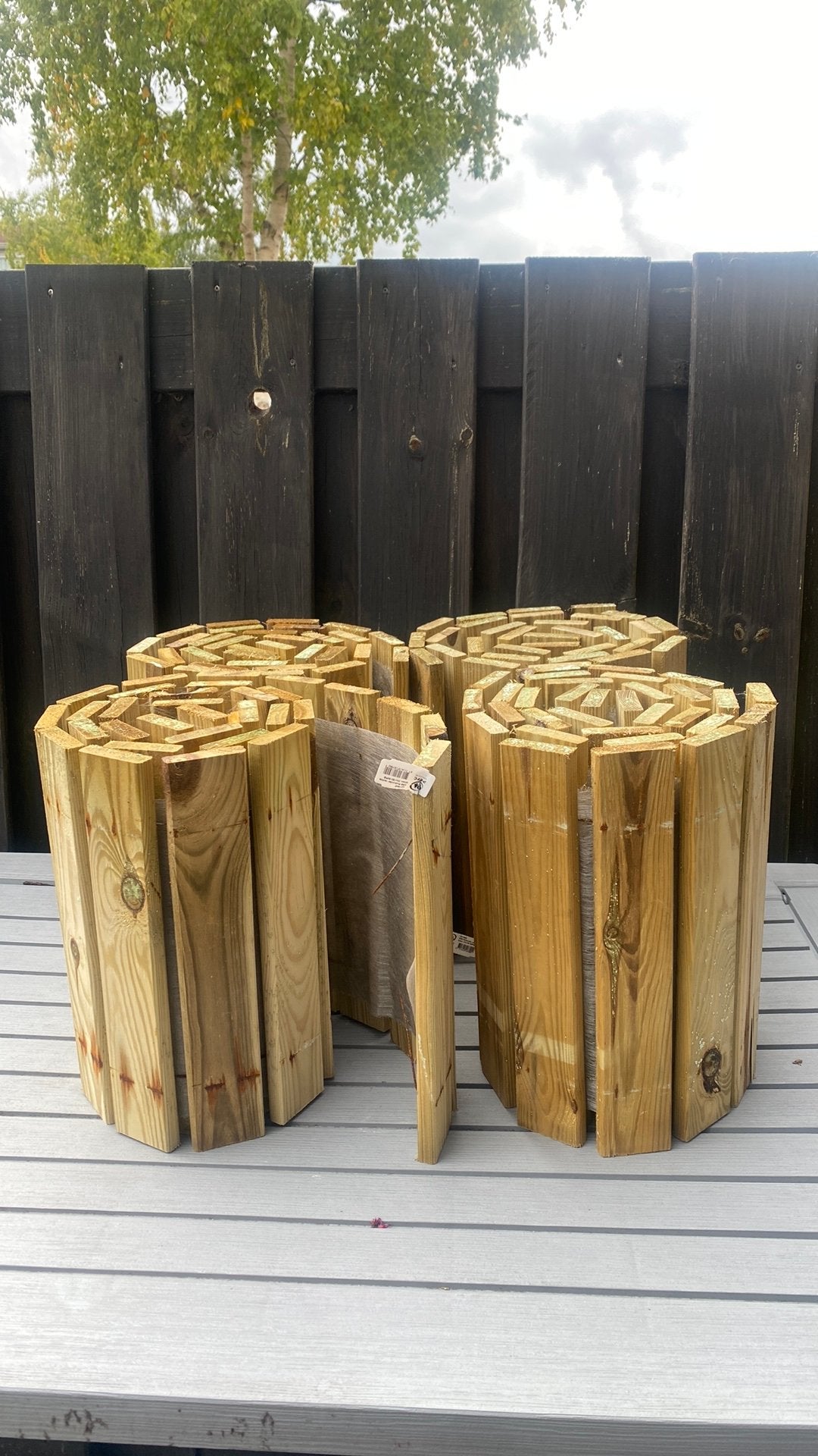 4 nieuwe border rollen 30-180 cm, Ophalen, Zo goed als nieuw, Rond, Kunststof