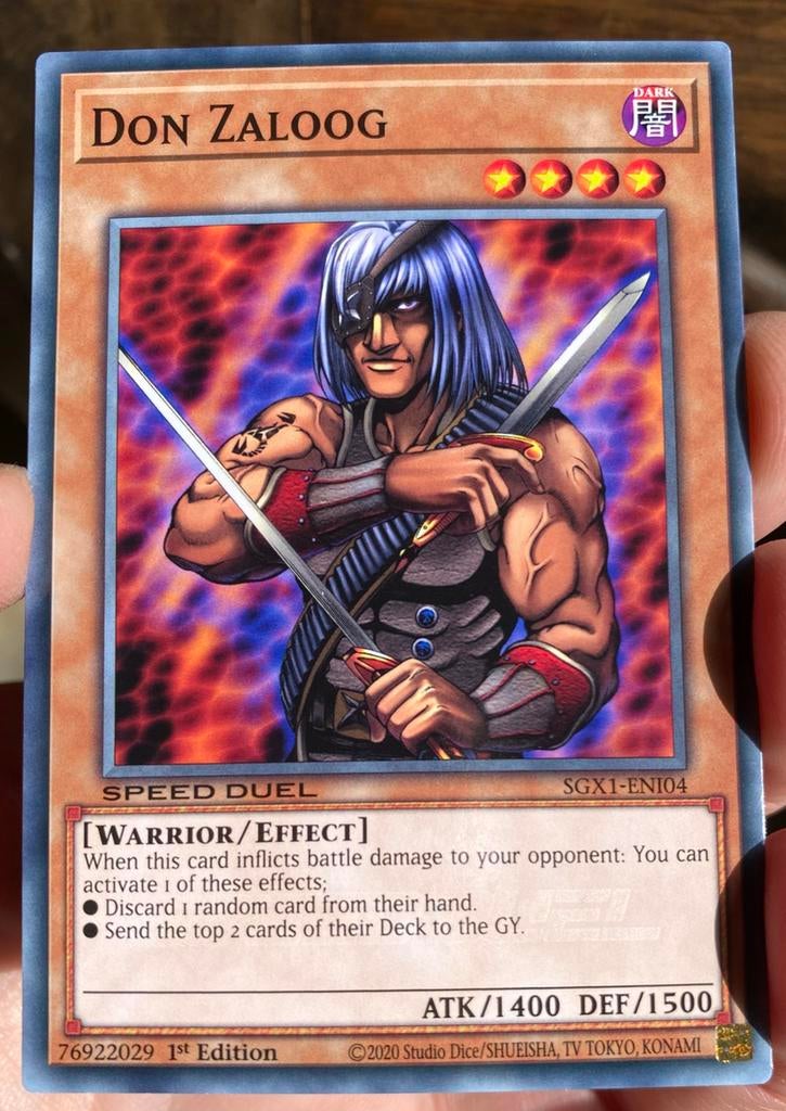 Yu-Gi-Oh! Don Zaloog SGX1 1st Edition !, Ophalen of Verzenden, Zo goed als nieuw, Losse kaart
