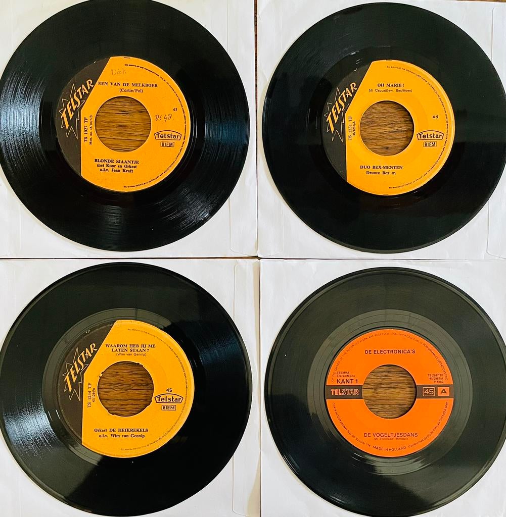 Vier Hollandse piratenliedjes op Telstar label, Gebruikt, Originele persing, 7 inch, Ophalen of Verzenden