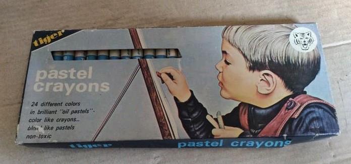 Vintage Tiger Pastel Krijt uit 1966 - Oliebasis, Ophalen of Verzenden, Zo goed als nieuw