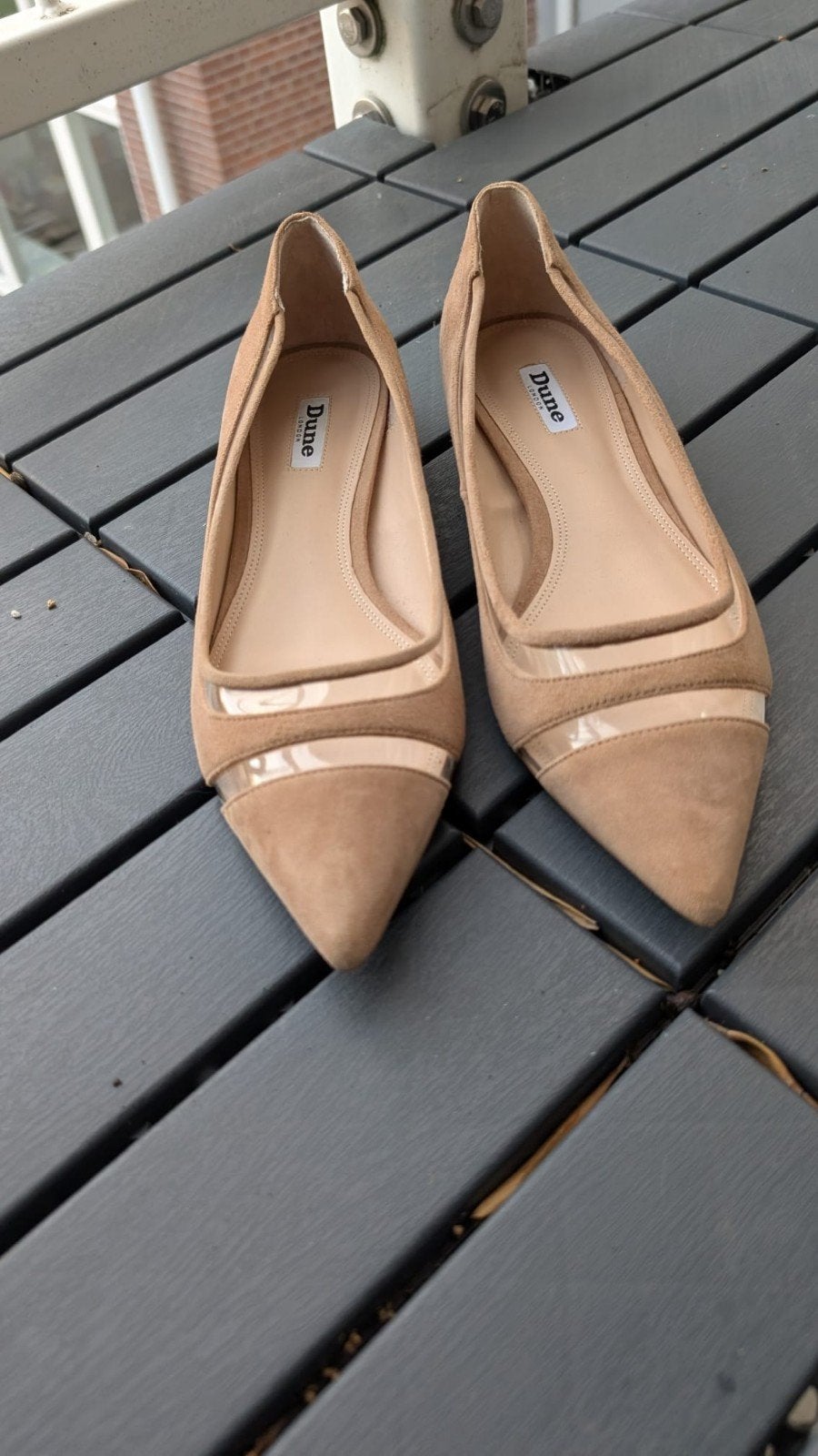 Dune London beige pointed flats – size 41, Ophalen, Beige, Zo goed als nieuw, Dune