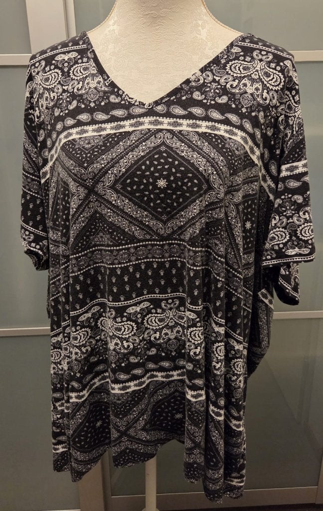 Zwart shirt met print maat 3XL, Zwart, MS Mode, Gedragen, Shirt of Top