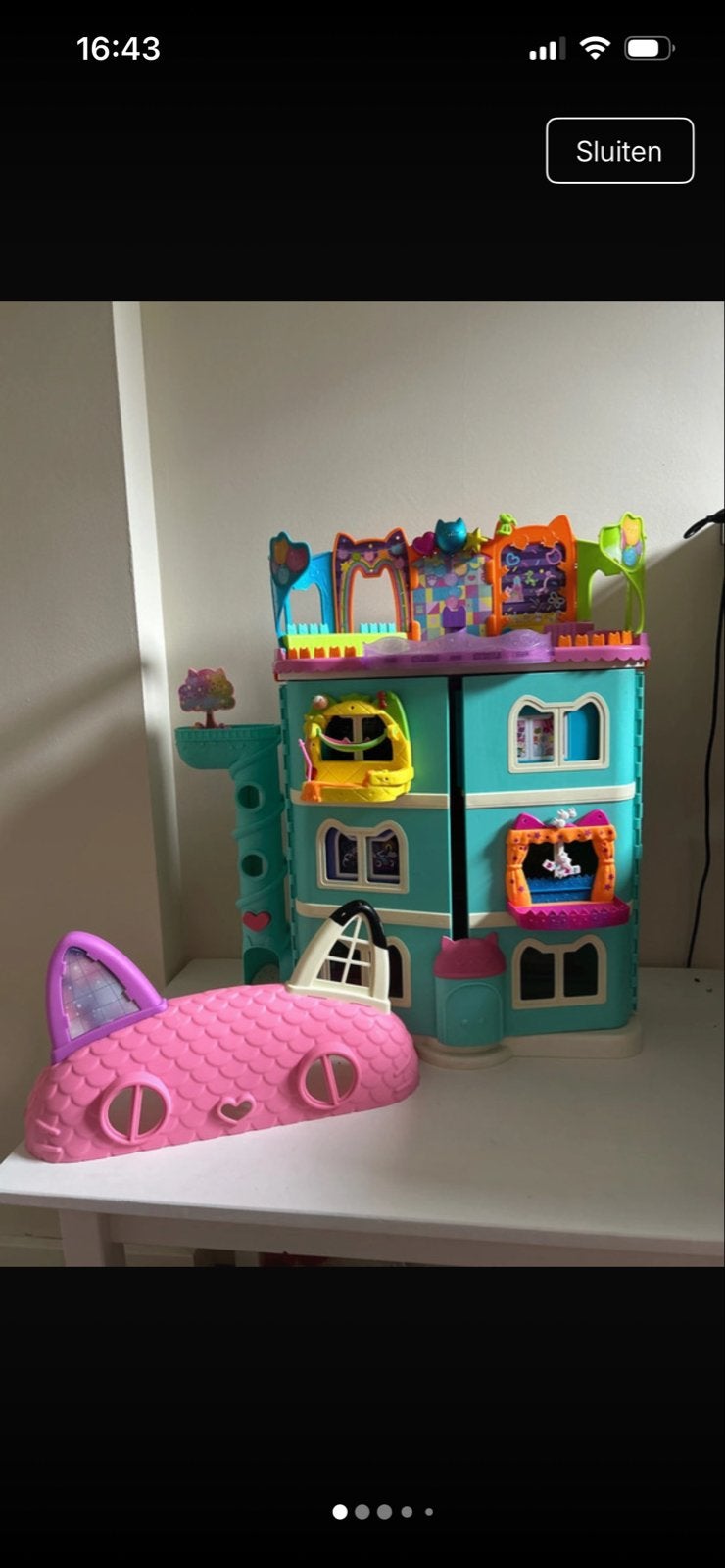 Grote set Gabby's Poppenhuis speelgoed met poppen en auto, Ophalen of Verzenden, Gebruikt, Meisje
