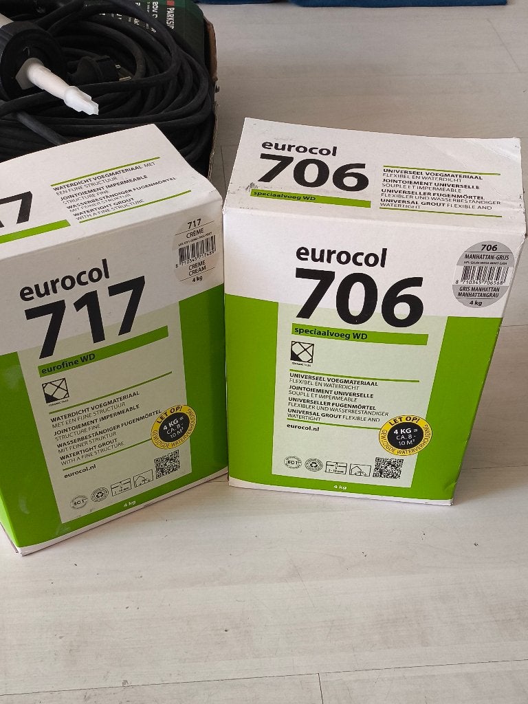 Overgebleven voegmortel Eurocol 706 717, Ophalen, Overige materialen, Wandtegels, Minder dan 20 cm