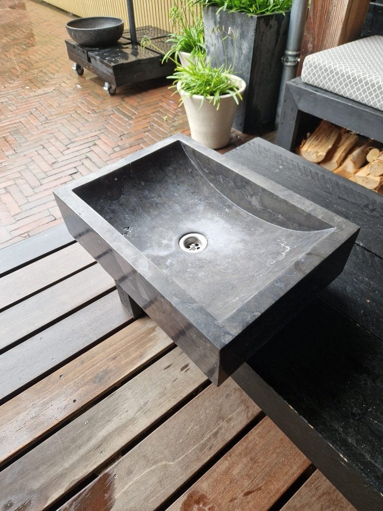 Hard stenen wasbak, Doe-het-zelf en Verbouw, Sanitair, Ophalen, Gebruikt, Steen, Wastafel