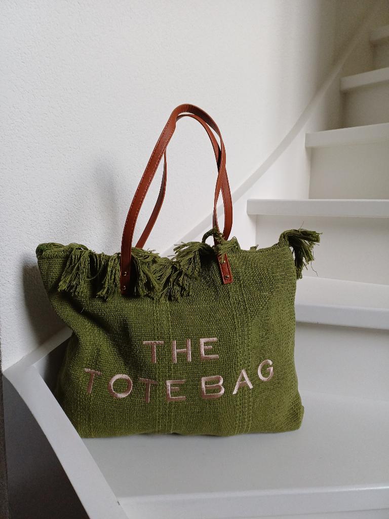 TAS THE TOTE BAG GROEN Z.G.A.N. (ZIE FOTO'S), Ophalen of Verzenden, Zo goed als nieuw, Groen, Shopper