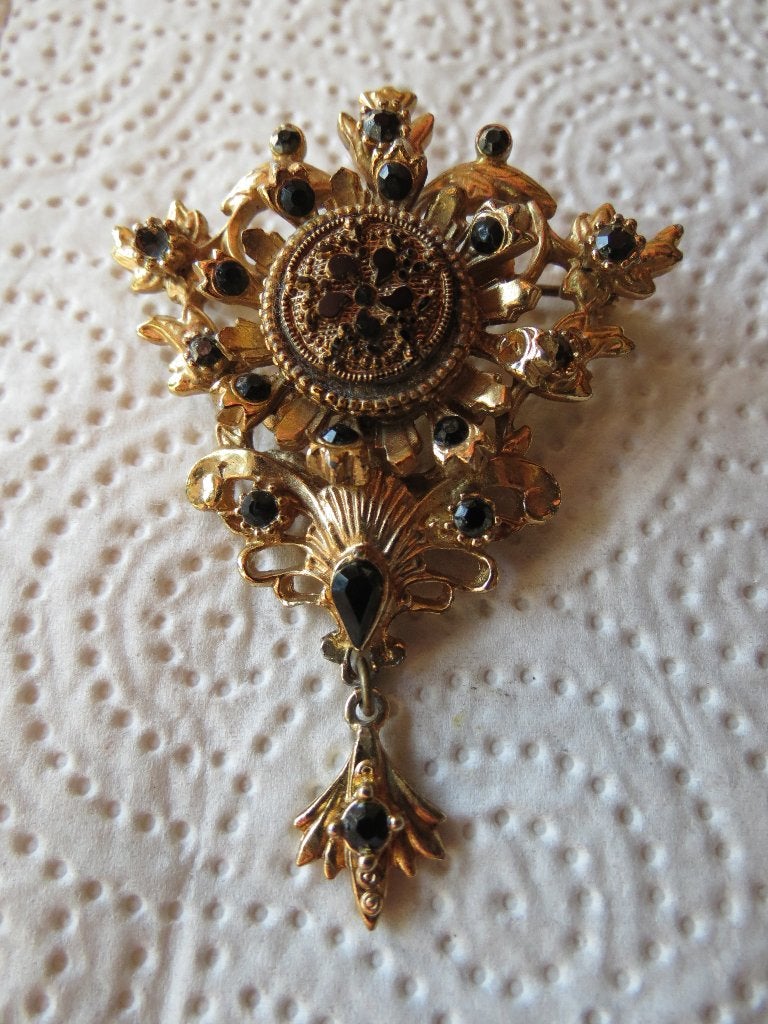 Broche/rouwsieraad, Overige materialen, 4 tot 7 cm, Gebruikt, Ophalen of Verzenden