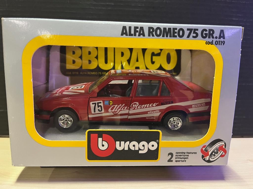 Burago Alfa Romeo 75 Gr. A, Ophalen of Verzenden, Nieuw, Auto, Bburago