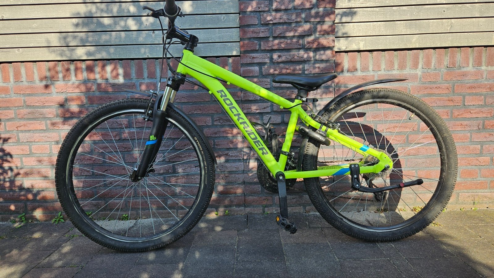 Rockrider ST100 26" MTB met voorvering en extra accessoires, Ophalen, 24 inch of meer, Gebruikt, Velgrem