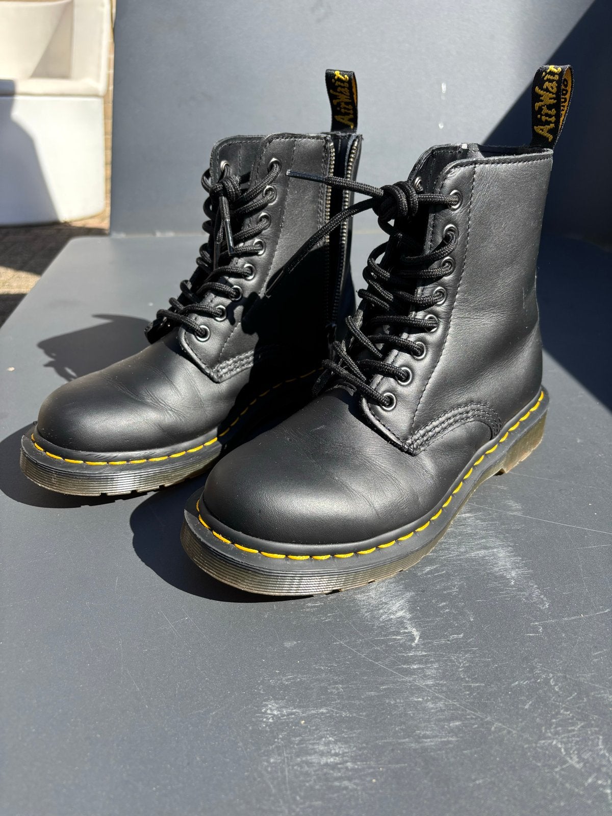 Dr. Martens 1460 Pascal Front Zip Laarzen Zwart Maat 38, Ophalen of Verzenden, Zo goed als nieuw, Zwart, Lage of Enkellaarzen