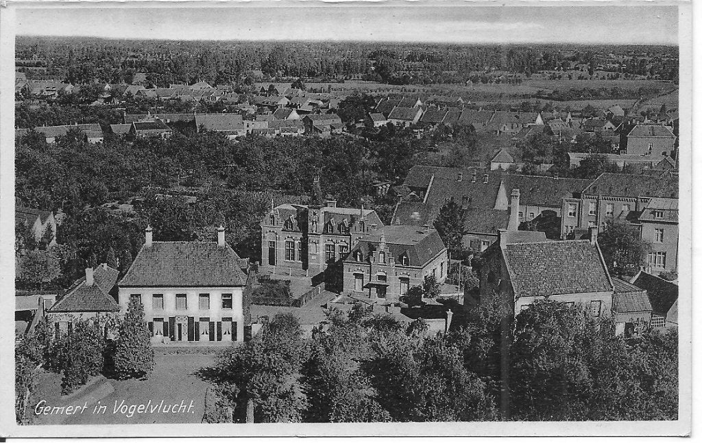 Oude ansichtkaart Gemert in Vogelvlucht, Ophalen of Verzenden, 1920 tot 1940, Ongelopen, Noord-Brabant