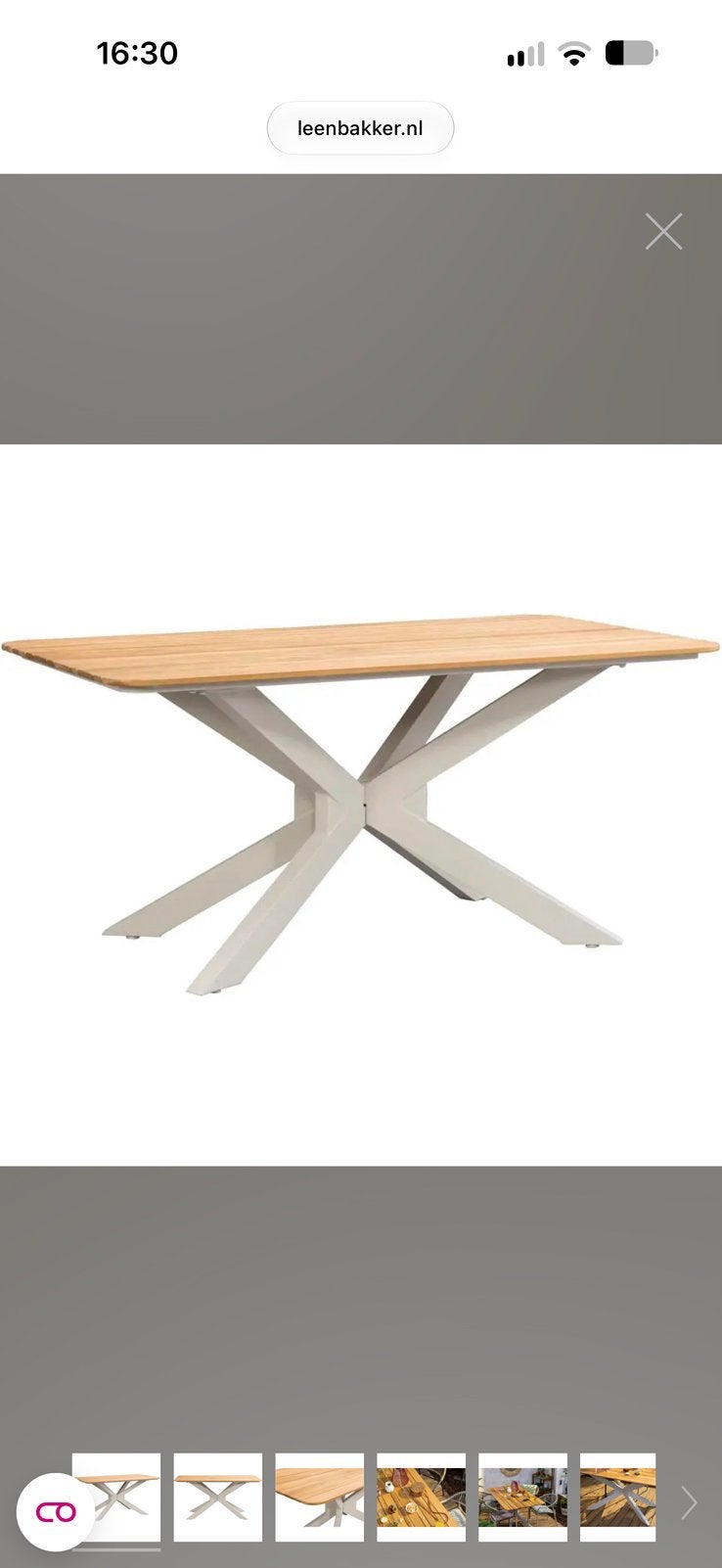 Tuintafel Perpignan - 75x160x90 cm met 4 kuipstoelen nieuw, Ophalen, 4 zitplaatsen, Zo goed als nieuw, Tuinset