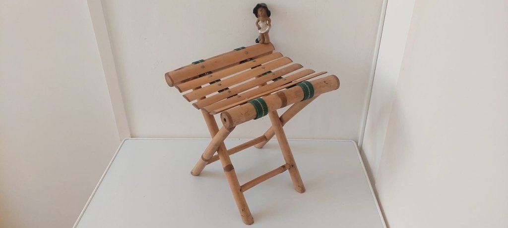 Vintage bamboe klapkrukje / vissers kruk jaren '60, Eu, Gebruikt, Eu, Ophalen of Verzenden