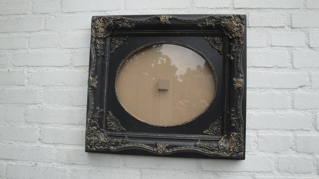 2 barok fotolijsten zwart met oud goud, Ophalen of Verzenden