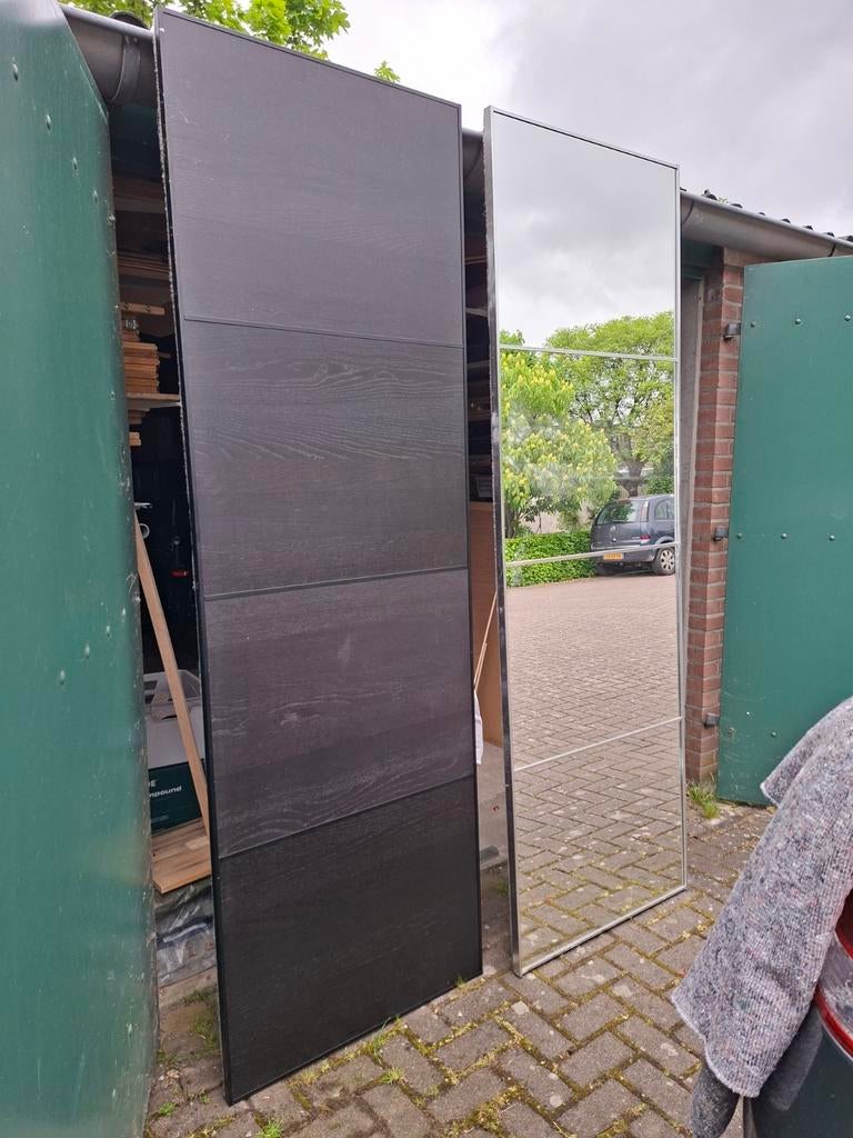 IKEA Pax schuifdeuren - spiegel en donkerbruin, Huis en Inrichting, Ophalen, Gebruikt, 50 tot 100 cm, Minder dan 25 cm