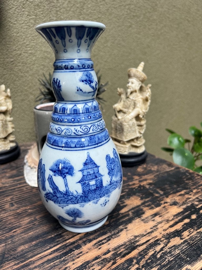 Chinese vaas porselein chinees blauw wit, Antiek en Kunst, Ophalen of Verzenden