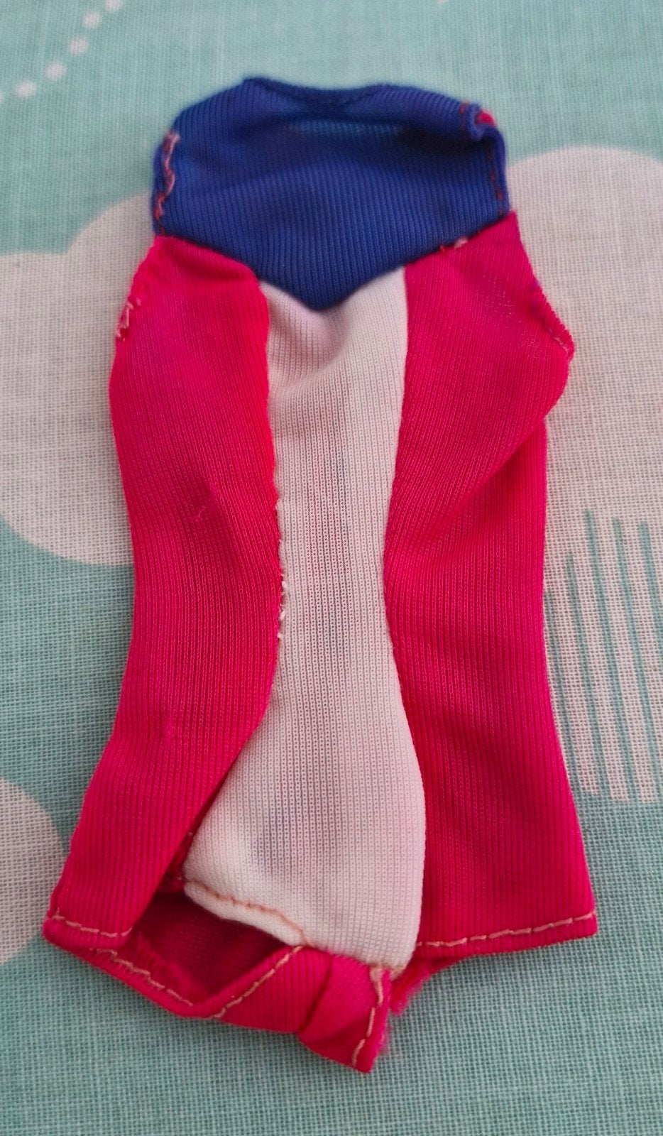 Barbie vintage badpak rood, wit, blauw - Olympics, Ophalen of Verzenden, Gebruikt, Kleertjes