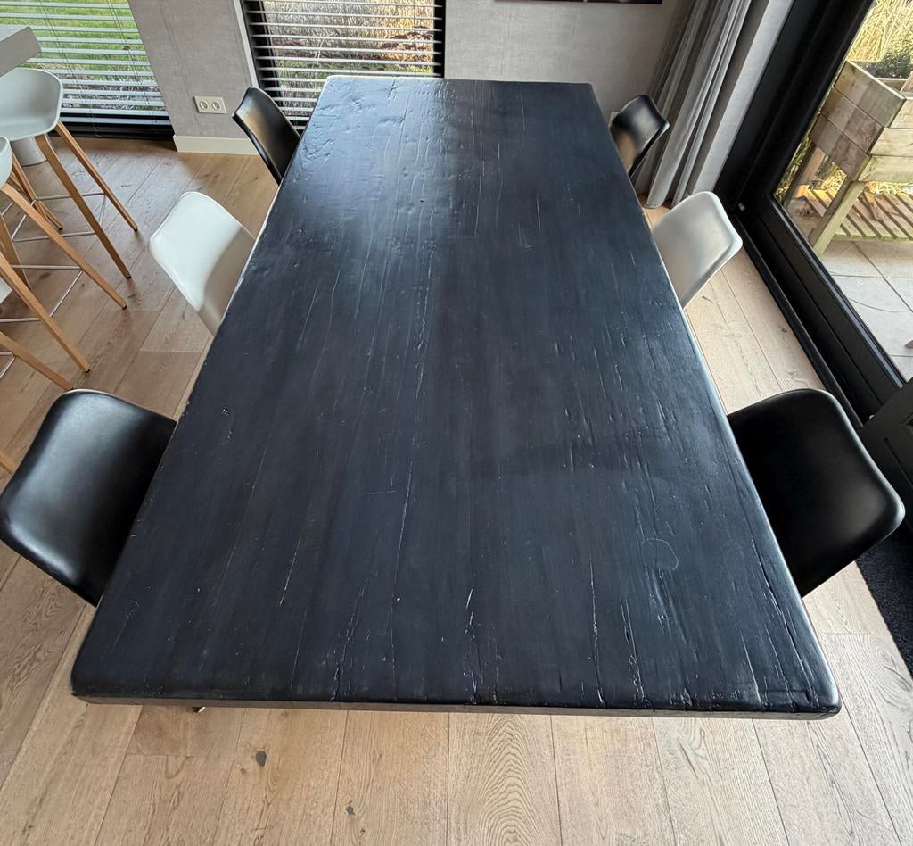 Robuuste Eettafel, Huis en Inrichting, Tafels | Eettafels, Gebruikt, 50 tot 100 cm, 200 cm of meer, Vijf personen of meer, Rechthoekig