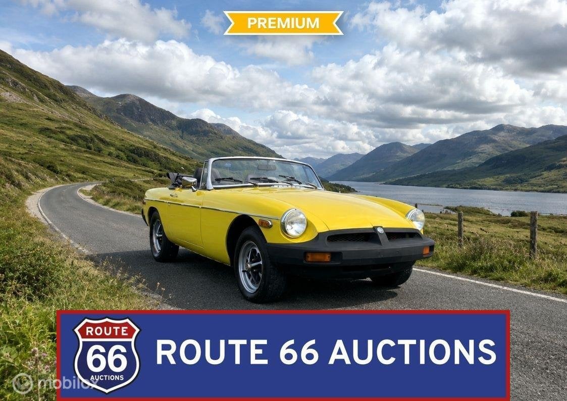 MG MGB Cabriolet | 1980 | Route 66 Auctions, Auto's, Overige carrosserieën, Zwart, Bedrijf, Handgeschakeld