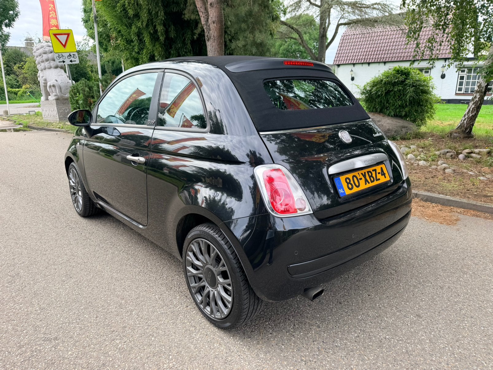 Fiat 500C Twinair Turbo 85pk special edition /N.L Auto/LEDER, Cabriolet, Zwart, Bedrijf, Handgeschakeld