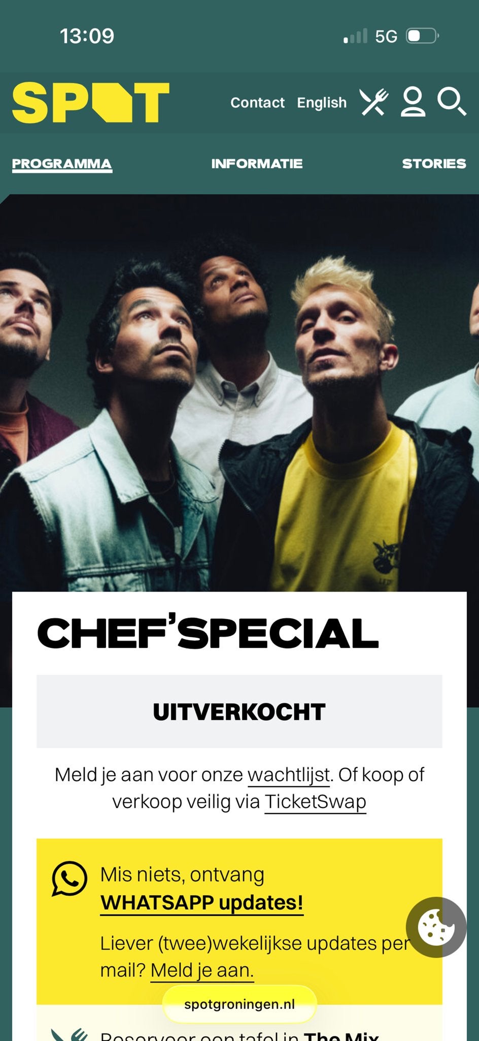 2 kaartjes voor Chef’special op zaterdag 10 april, Twee personen, April