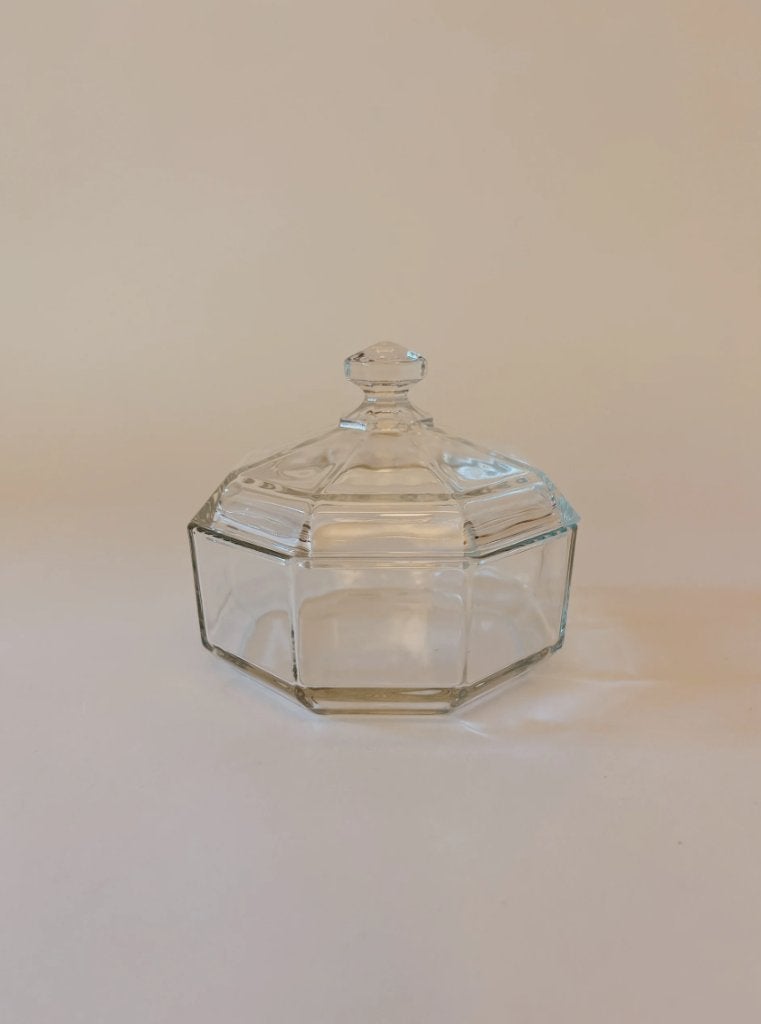 VINTAGE GLAZEN BONBON SCHAALTJE MET DEKSEL | ARCOROC FRANCE, Ophalen of Verzenden