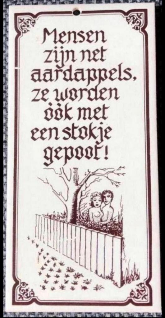 Grappige tegelwijsheid Royal Mosa: Mensen zijn net aardappel, Ophalen of Verzenden