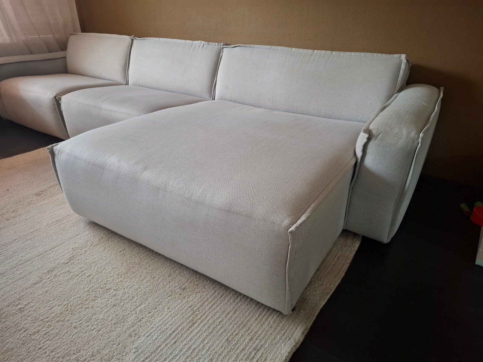 Prachtige UMIX elementenbank 350x170cm lichtgrijs/beige, Hoekbank, 300 cm of meer, Ophalen of Verzenden, Zo goed als nieuw