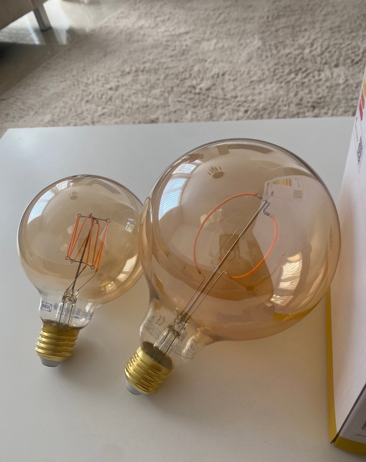 Molnart led-lamp E27 150 lumen, globe bruin, Ophalen, Led-lamp, E27 (groot), Zo goed als nieuw
