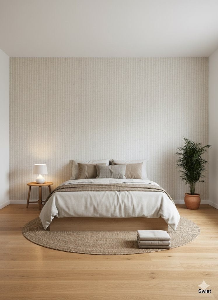 14196 Licht jute vintage behang eco woven swiet, Ophalen of Verzenden, Beige
