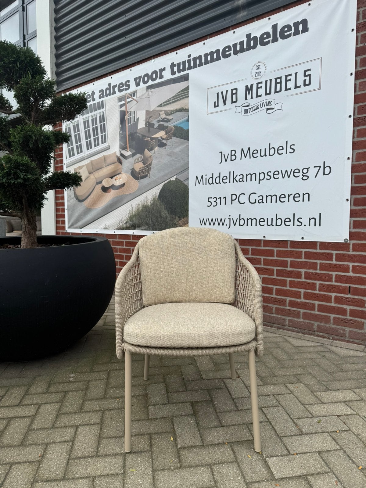 4 Seasons outdoor Puccini dining stoel latte, Tuin en Terras, Ophalen of Verzenden, Zo goed als nieuw