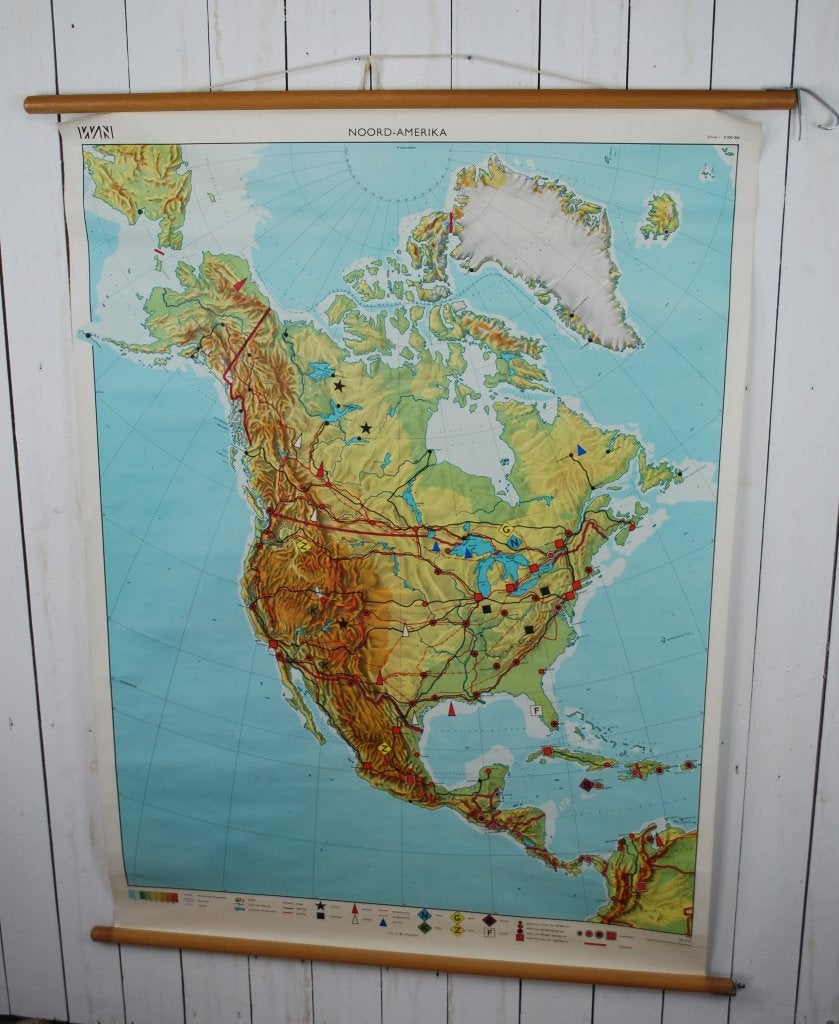 Schoolkaart Noord-Amerika, Ophalen, Aardrijkskunde