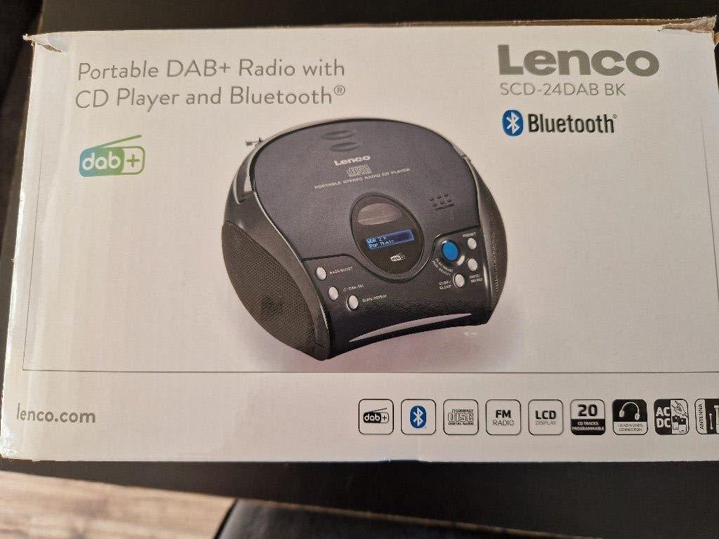 Lenco SCD-24DAB BK Draagbare DAB+ Radio met CD en Bluetooth, Audio, Tv en Foto, Radio's, Ophalen of Verzenden, Nieuw, Radio, Met cd-speler