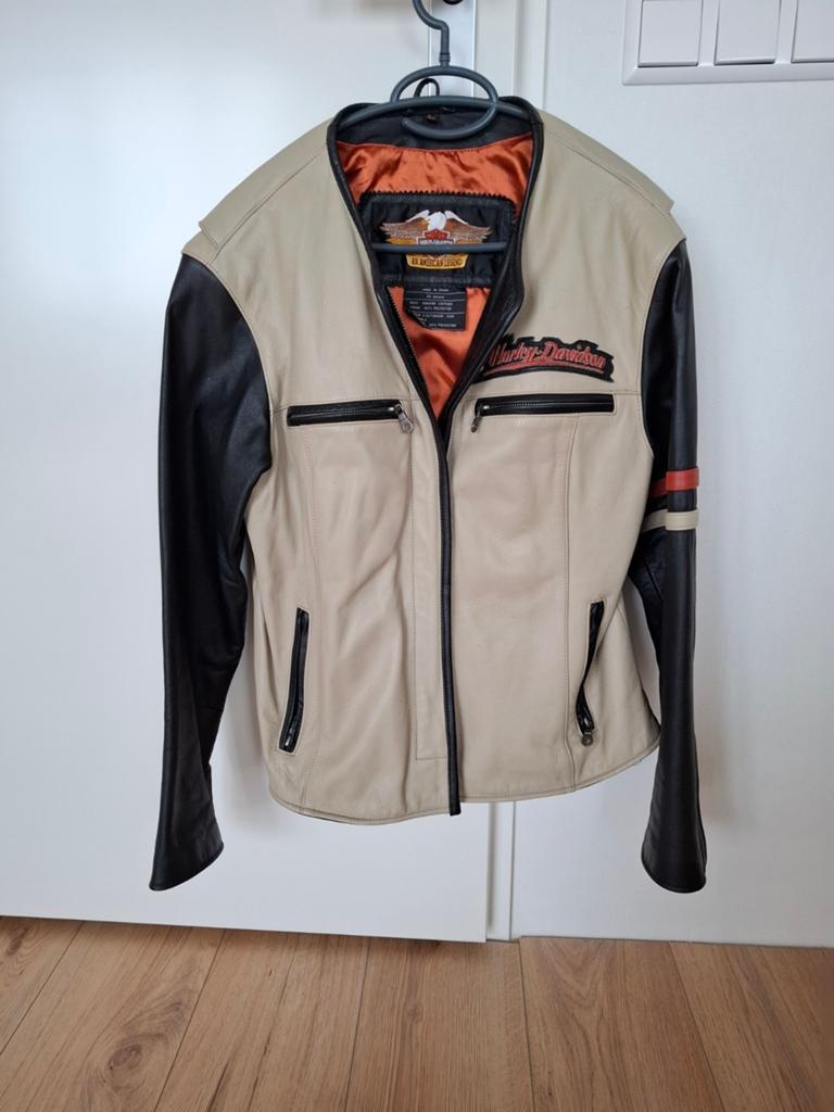Harley-Davidson Leren Dames Jas - Zandkleurig/Zwart, Motoren, Kleding | Motorkleding, Jas | leer, Harley Davidson. Origineel.