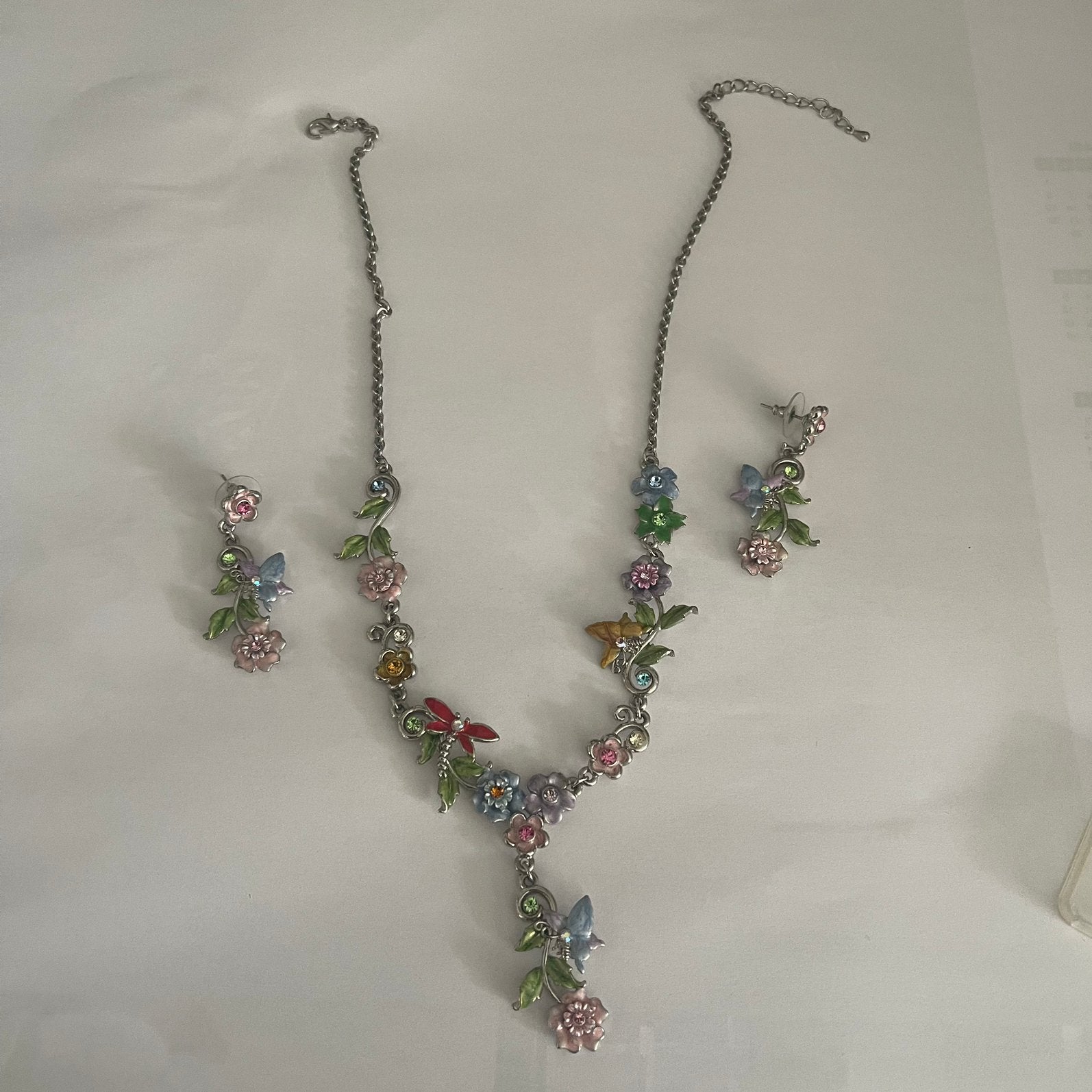 Ketting met oorbellen, Ophalen of Verzenden, Zo goed als nieuw, Zilver