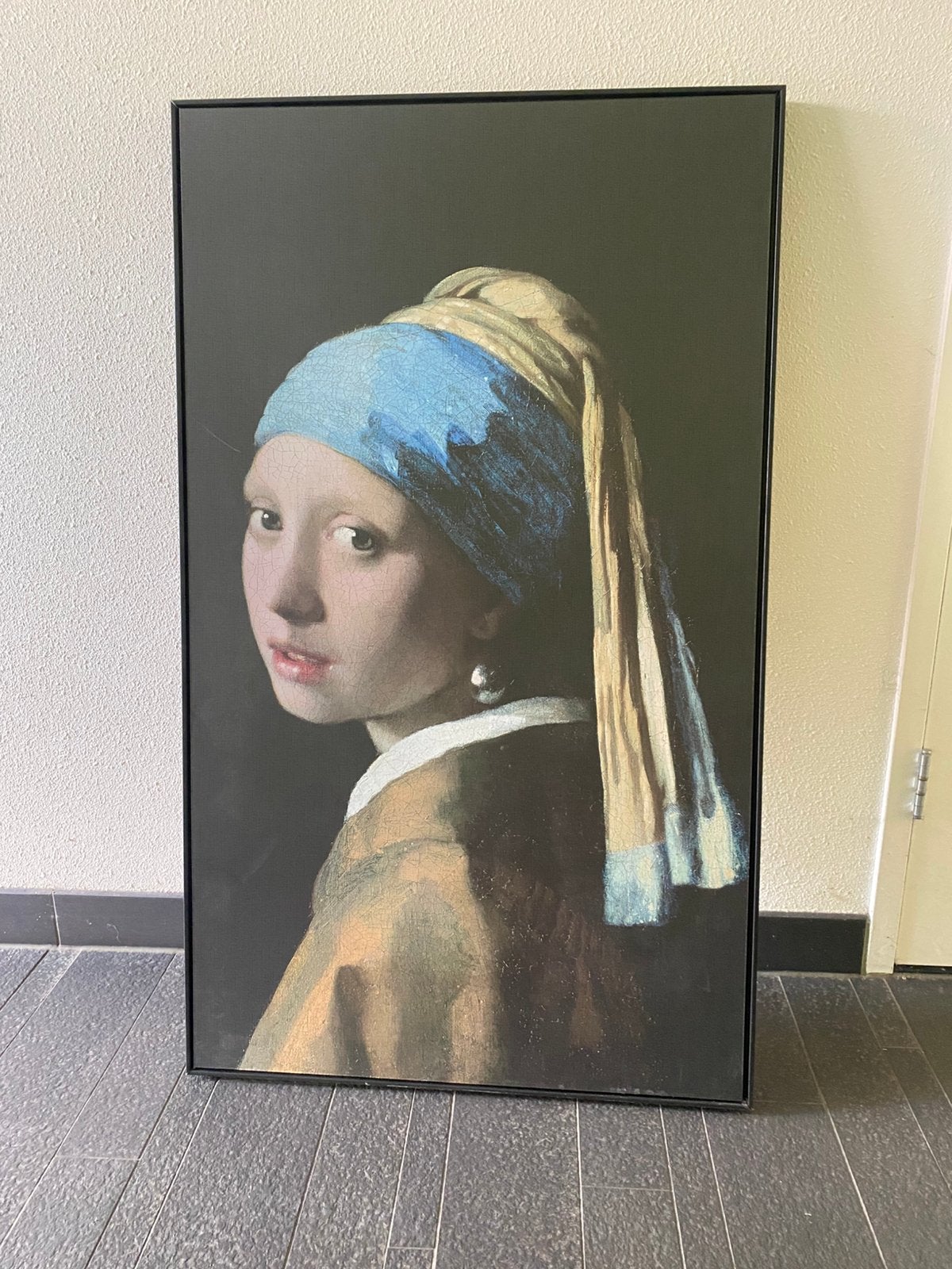 Wall art - meisje met de parel 70x118cm, Ophalen, Gebruikt, 90 cm, Meerkleurig