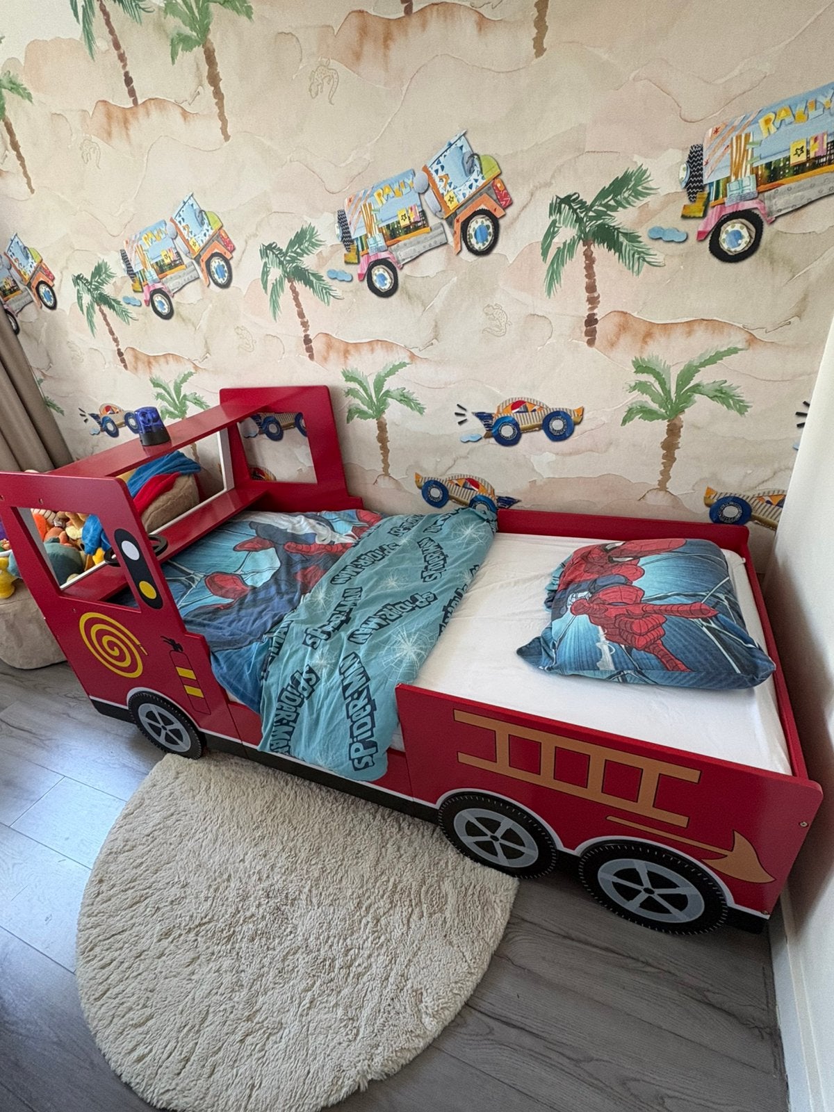 Stoer Brandweerbed voor jongens – 90 x 200 cm, Kinderen en Baby's, Kinderkamer | Bedden, Ophalen, 85 tot 100 cm, Zo goed als nieuw