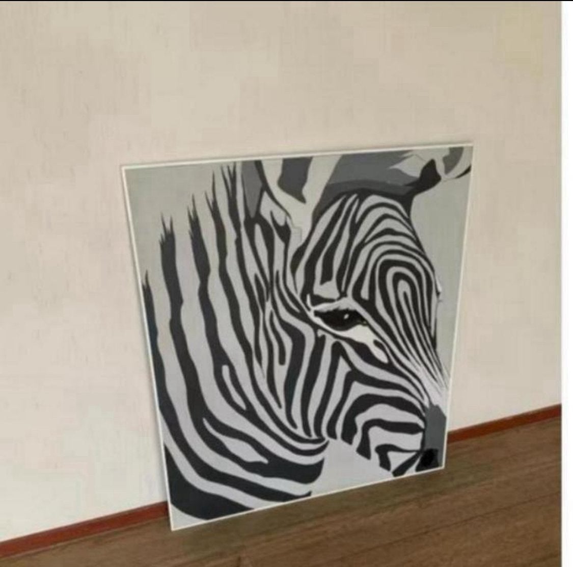 Prachtig groot schilderij- Zebra- gesigneerd, Ophalen, Zo goed als nieuw, Schilderij, 75 cm of meer