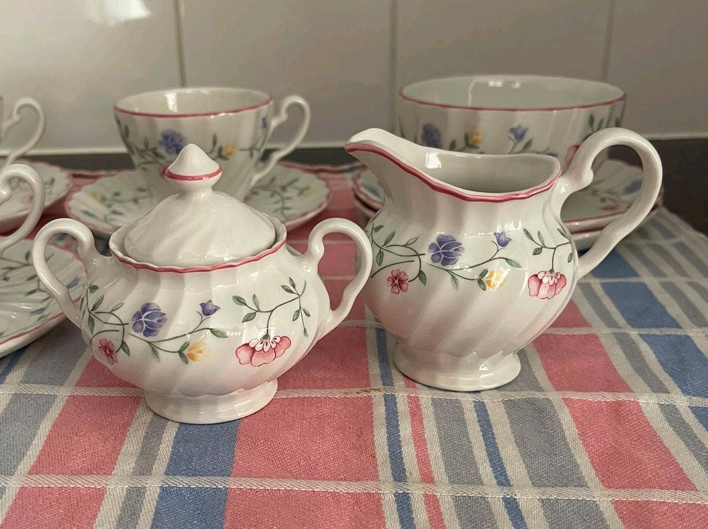 Suikerpot en melkkannetje Summer Chintz, Antiek en Kunst, Ophalen of Verzenden