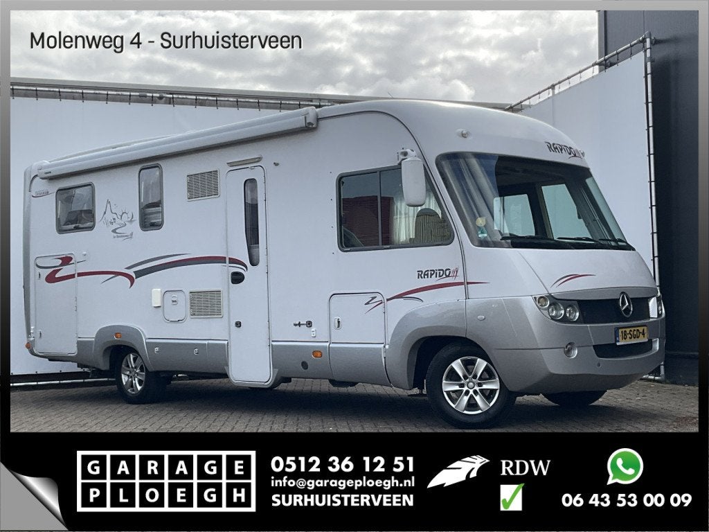 Mercedes-Benz Rapido 906 Enk bed. luchtv. Levelsyst. Trekhaa, Caravans en Kamperen, Integraal, Info@garageploegh.nl, Mercedes-Benz