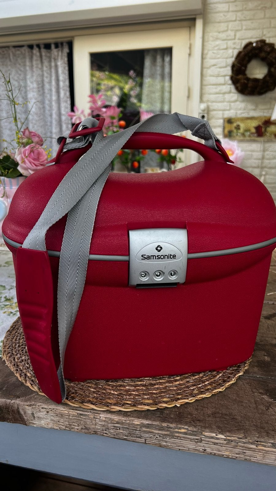 Samsonite Beautycase Rood met Cijferslot, Sieraden, Tassen en Uiterlijk, Beautycases, Gebruikt, Ophalen of Verzenden, Met slot