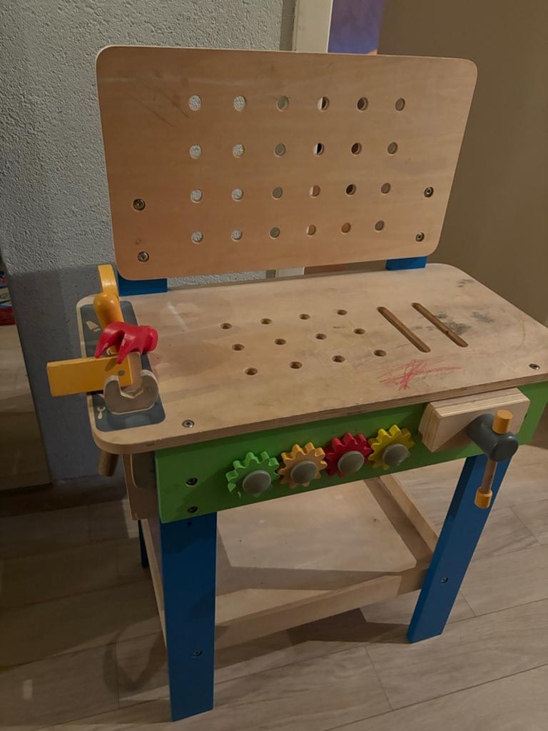 Houten speelgoed werkbank voor kinderen, Kinderen en Baby's, Speelgoed | Houten speelgoed, Ophalen, Gebruikt, Overige typen
