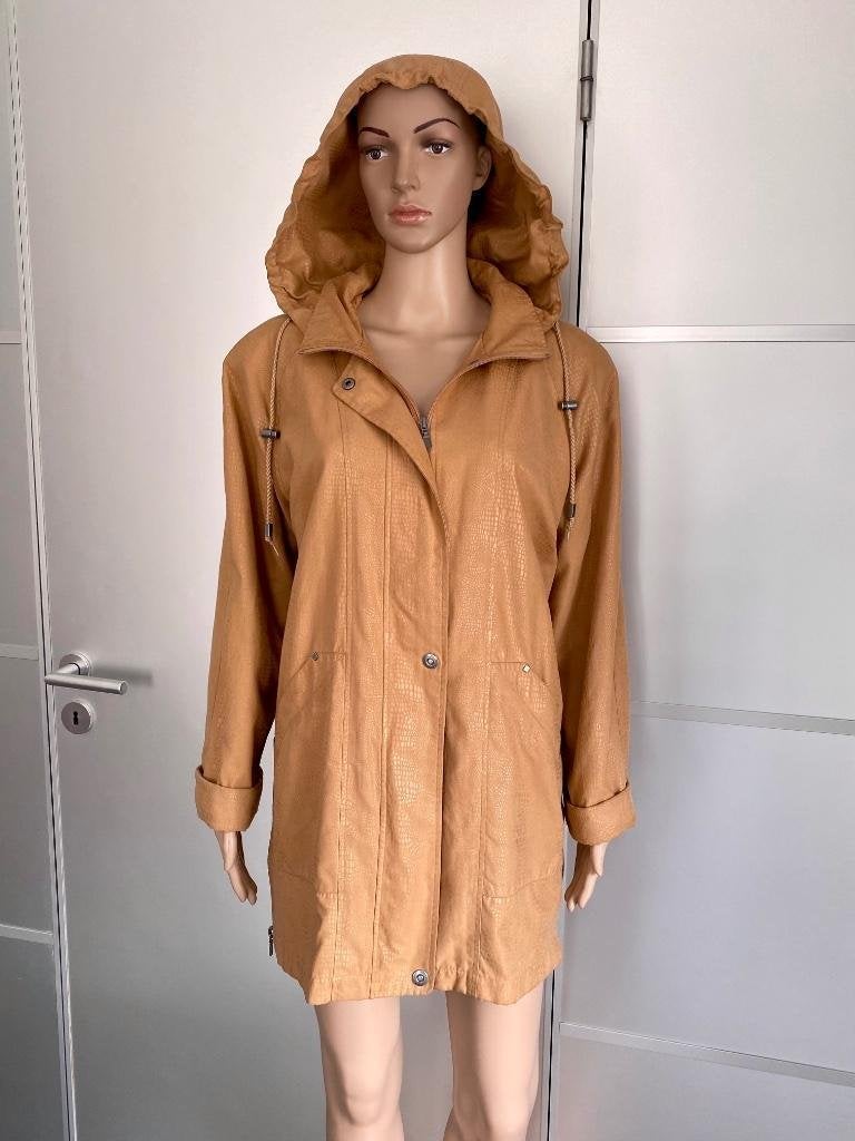 H286 Witteveen maat M/L=38/40/42 parka tussenjas lange jas, Maat 38/40 (M), Beige, Ophalen of Verzenden, Zo goed als nieuw