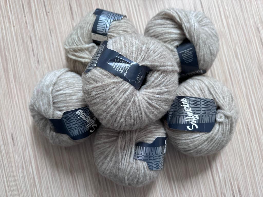 6 bollen Lana Grossa Soffmerino wol, Ophalen of Verzenden, Nieuw, Breien of Haken, Wol of Garen