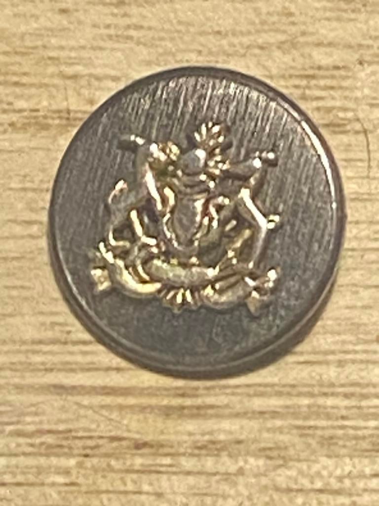 5x Unieke Knopen met Gouden Wapen - Vintage Stijl, Ophalen, Zo goed als nieuw