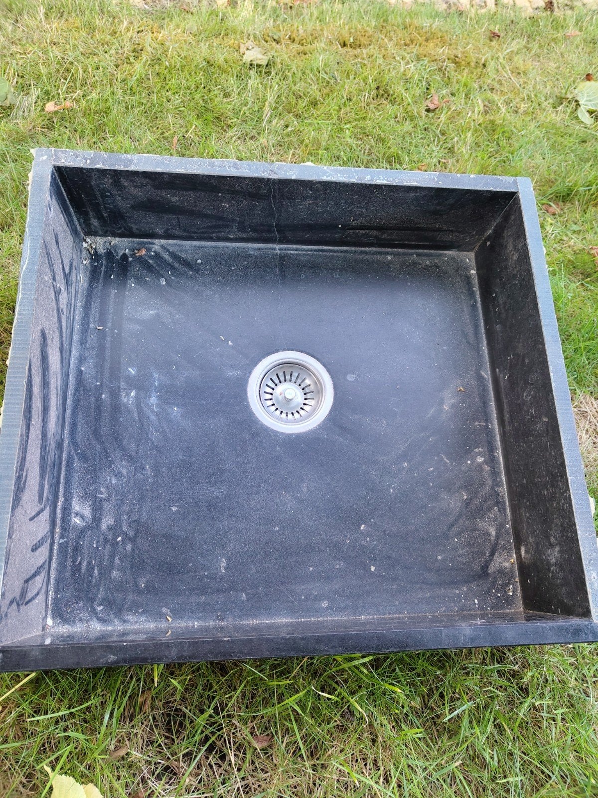 Granieten spoelbak zwart, Ophalen, Gebruikt, Zwart, 50 tot 100 cm