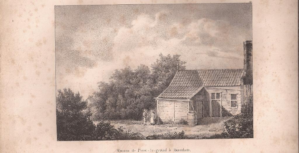 Maison de Pierre-le-grand à Zaandam Litho 1825, Antiek en Kunst, Kunst | Etsen en Gravures, 1800 - 1899, Stadsgezicht, Ophalen of Verzenden