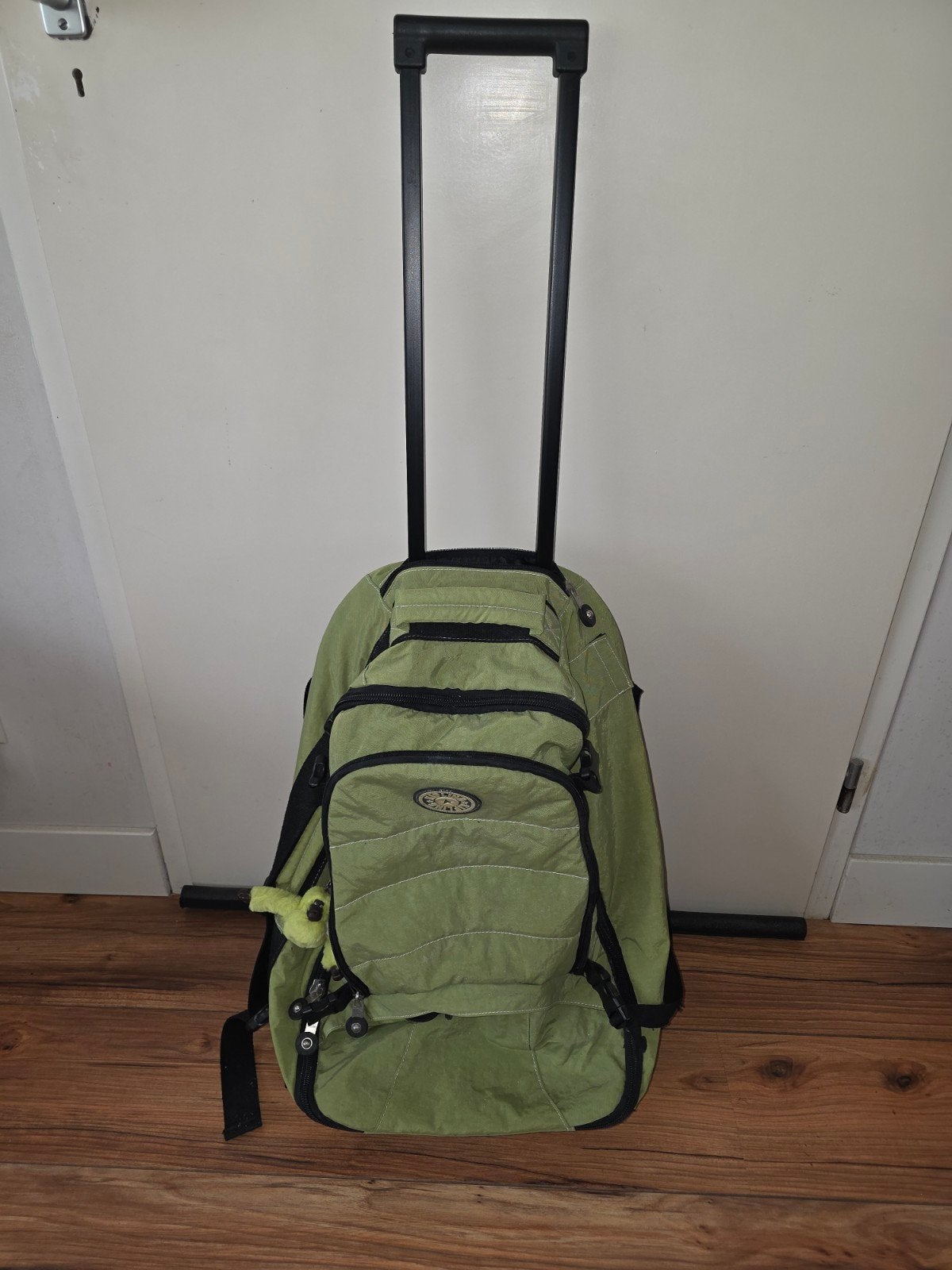 Kipling Rugtas Trolley Groen - originele aapje, 45 tot 60 cm, Gebruikt, Kipling, 25 tot 40 cm