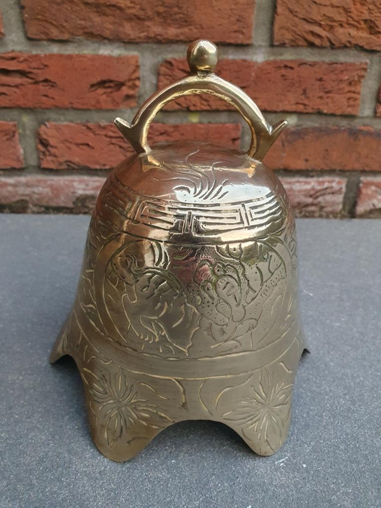 Prachtige antieke zware bronzen gong ca 730 gram €39, Ophalen of Verzenden